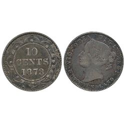 Nfld 1873 10¢ Obv 2 F12.