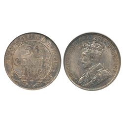 Nfld 1918c 50¢ NGC AU58.  Strong tones with some lustre.