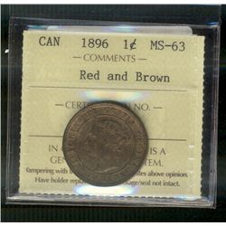 1896 1¢ ICCS MS63RB.