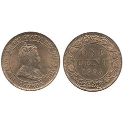 1905 1¢ ICCS MS65.  90% red and lustrous.