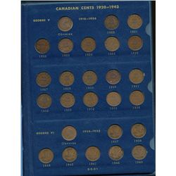 1920 1¢ Sml to 1968 Complete Date set.  Comes housed in old blue Whitman holder.  VG to UNC