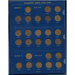 1920 1¢ Sml to 1969 Complete Date set.  Comes housed in old blue Whitman holder.  VG to UNC