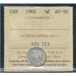 1901 5¢ ICCS AU50.