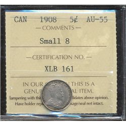 1908 5¢ Sml ICCS AU55.