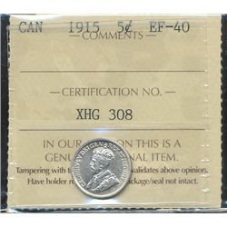 1915 5¢ ICCS EF40.  Nice key date coin.