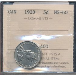 1923 5¢ ICCS MS60.