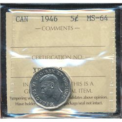 1946 5¢ ICCS MS64.