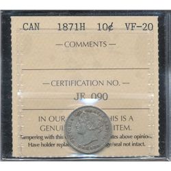 1871H 10¢ ICCS VF20.