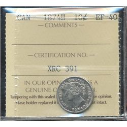 1874H 10¢ ICCS EF40.
