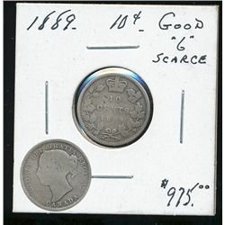 1889 10¢ G6.  Key issue with weak date.