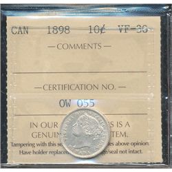 1898 10¢ ICCS VF30.