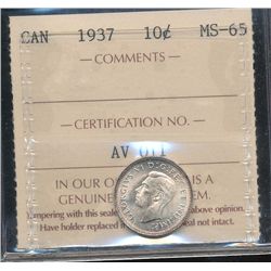 1937 10¢ ICCS MS65.