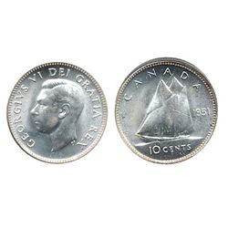 1951 10¢ PCGS MS65.  Sharp full white issue.