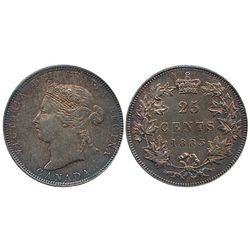 1883H 25¢ ICCS AU55.  Intense shades of red and blue.