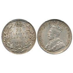 1927 25¢ PCGS AU55.  Key issue with subdued lustre.