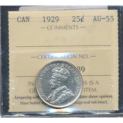1929 25¢ ICS AU55.