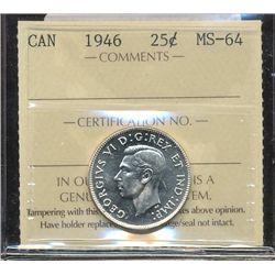 1946 25¢ ICCS MS64.