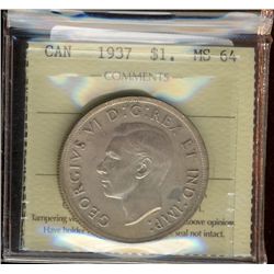 1937 $1 ICCS MS64.