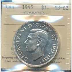 1945 $1 ICCS MS62.