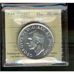 1947 $1 Blt ICCS MS60.