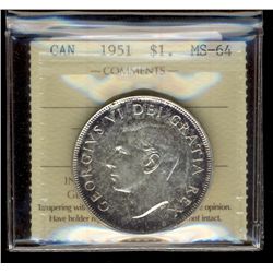 1951 $1 ICCS MS64.