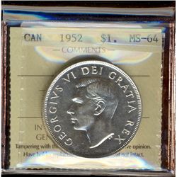 1952 $1 ICCS MS64.