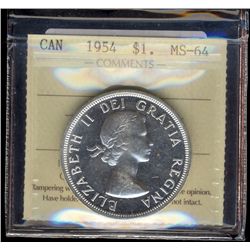 1954 $1 ICCS MS64.