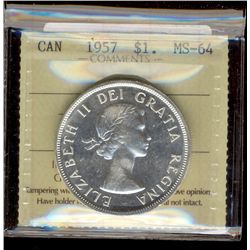 1957 $1 ICCS MS64.