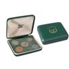 Image 1 : Cyprus;  includes 1963 Mint sets (5 coins) in small Green Leather Case.  Lot of 3 sets.