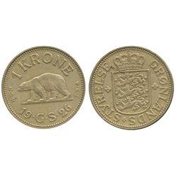Greenland 1926 1 Krone, VF + issue.