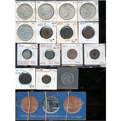 World Coinage Lot;  includes Canada 1859 1¢, 1876H, 1882H, 1899, Nickel Dollar 1971, US Dollars 1887