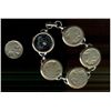 Image 1 : USA  Buffalo Nickel Coin Bracelet.  Includes 5 Bufflao nickels undated attached (glued) to 5 rings t