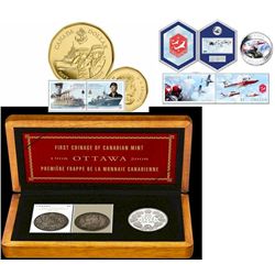 RCM Lot;  includes Coin & Stamp Set 2006, 2008 & 2010.  Lot of 3 sets both in original packaging.