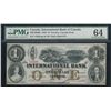 Image 1 : The International Bank of Canada; 1858 $1 #15336, CH-380-10-08-08 PMG UNC64,