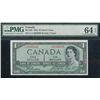 Image 1 : 1954 $1 BC-29b #LA2656096, PMG CH UNC64EPQ.