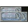 Image 1 : 1954 $5 BC-31b.  Lot of 3 consecutive notes EF+.