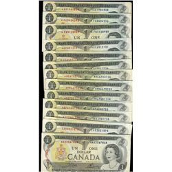 1973 $1 Replacement Lot;  includes BC-46aA #*AA(4), *FG(1), 8FN1), *GF(1), *IG(1), *IL(2), *MC(2), *