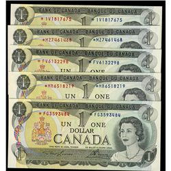 1973 $1 BC-46a Lot of replacement issues;  includes notes in CUNC condition, #*IV, *MZ, *FV, *MR, an