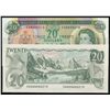 Image 1 : Low Serial number; 1969 $20 BC-50a & 1979 $20 BC-54a  #0000213.  Lot of 2 notes both AU to UNC.
