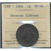 Image 1 : 1884 1¢ Obv 2 ICCS MS60BN.