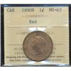Image 1 : 1890H 1¢ ICCS MS63RD. 70% red.