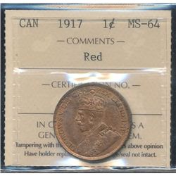 1917 1¢ ICCS MS64RD.