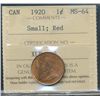 Image 1 : 1920 1¢ Sml ICCS MS64RD.