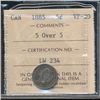 Image 1 : 1885 5¢ small 5 over 5 ICCS VF20.