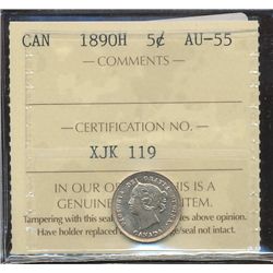 1890H 5¢ ICCS AU55.