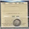 Image 1 : 1901 5¢ ICCS MS64.  Attactive item with light cameo finish within circle of golden shades.