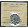 Image 1 : 1922 5¢ ICCS MS63.