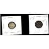 Image 1 : 1858 10¢ & 1901 10¢.  Lot of 2 coins VF+ to EF.  Planchet flaws on 1901.