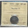 Image 1 : 1870 10¢ Nar 0 ICCS EF40.