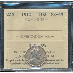 1910 10¢ ICCS MS63.